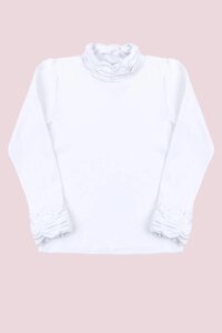 Біла блуза гольф водолазка для дівчинки високе горло р. 104 - 140
