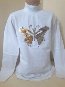 Біла підліткова Водолазка блуза гольф для дівчинки Школа р. 152 158 164