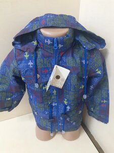Демісезонна Термо куртка для хлопчика на флісі синя р. 92 98