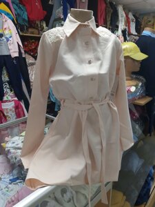 Демісезонне Ошатне плаття сорочка для дівчинки бежеве розмір 152 158 164
