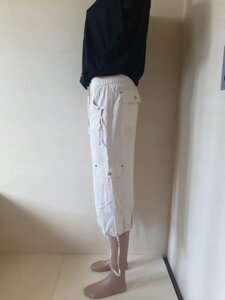 Літні жіночі шорти бриджі капрі Льон розмір 44 46 48