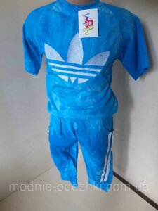 Літній костюм для хлопчика дівчинки футболка та бриджі Adidas р. 116 122 128
