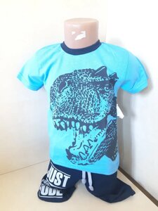Літній Костюм для хлопчика футболка шорти Динозавр р. 92 - 122