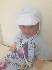 Літня шапочка Панама на зав'язках для дівчинки розмір 0-6 місяців