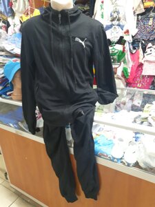 Чоловічий підлітковий спортивний костюм Туреччина для хлопчика чорний на блискавці 48 50 52