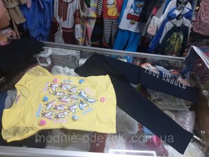 Літній костюм для дівчинки Единорожка футболка лосини р. 80 86 92