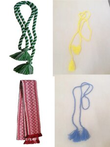 Пояс для вишиванки плетений тканий з китицями Різні кольори