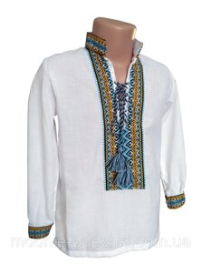 Сорочка Вишиванка з домотканої бавовни для хлопчика р. 140 - 176