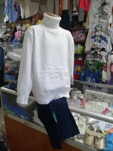 Теплий кашеміровий Білий однотонний светр для дівчинки р. 104 110