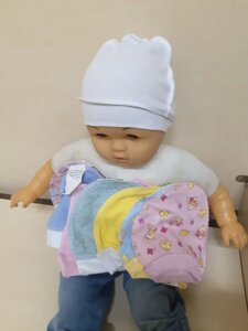 Ясельна Трикотажна біла шапочка для новонароджених малюків пологовий будинок