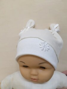 Ясельна Трикотажна шапочка для новонароджених малюків пологовий будинок біла кремова