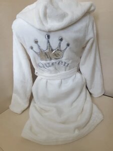 Жіночий махровий халат білий міді family look р. 46 48