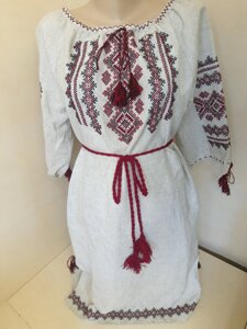 Жіноча лляна сукня Вишиванка льон ручна вишивка хрестиком 44 46 48 50 52 54 інше під замовлення