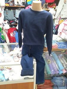 Зимові теплі джинси фліс для хлопчика Угорщина сині 98 104 110 104