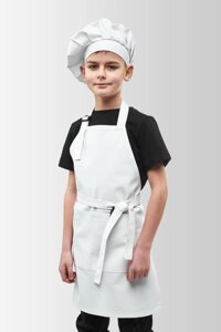 Фартух дитячий Latte Junior 7-12 років Білий + Ковпак