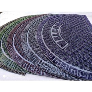 Придверні килимок кольоровий гумовий напівкруглий 40х60 см