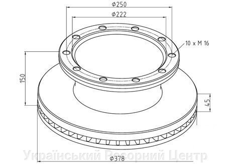 Диск гальмівний ROR LM/LMC DX195 RD 31.788.700.40 21227349 від компанії Український Ресорний Центр - фото 1