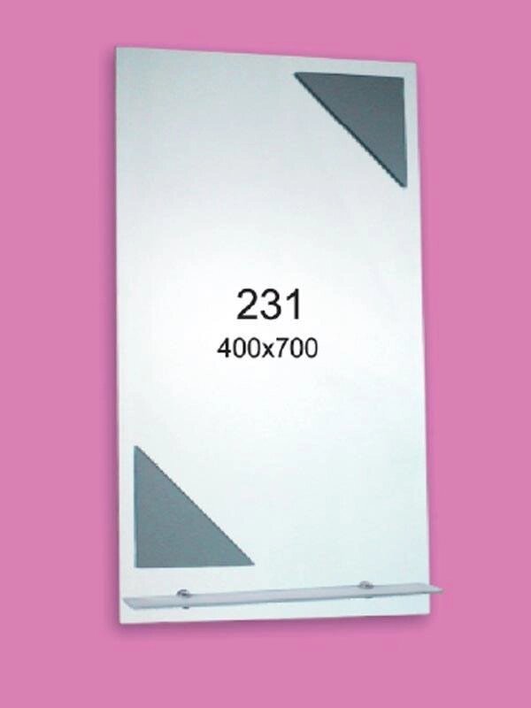 Дзеркало для ванної кімнати 400х700 Ф231 з полицею від компанії Інтернет-магазин "KOMAMI" - фото 1