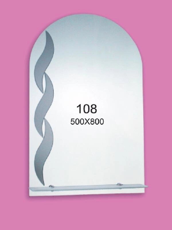 Дзеркало для ванної кімнати 500х800 Ф108 з полицею від компанії Інтернет-магазин "KOMAMI" - фото 1