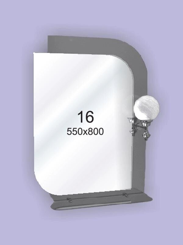 Дзеркало для ванної кімнати 550х800 Ф16 БЕЗ світильники від компанії Інтернет-магазин "KOMAMI" - фото 1
