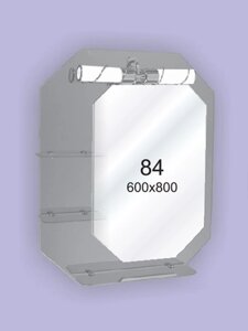 Дзеркало для ванної кімнати 600х800 Ф84 БЕЗ світильники