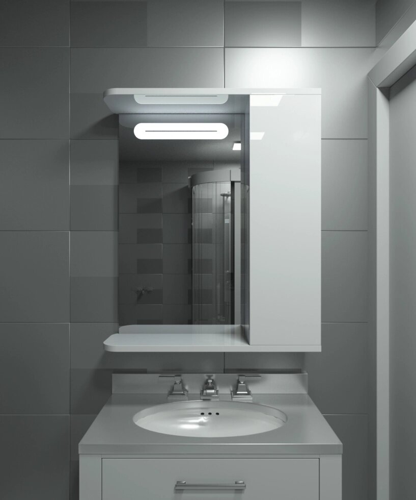 Шафа-дзеркало з LED підсвічуванням ШК600/2 двері прав - особливості