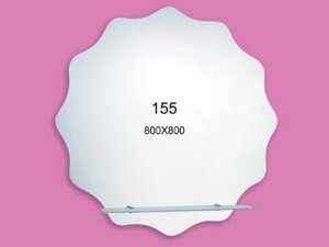 Дзеркало для ванної кімнати 800х800 Ф155 з полицею