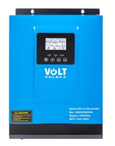 Джерело безперебійного живлення Сонячний інвертор Volt Polska Sinus Pro ULTRA-M 6500W 24V (3SSH350024)