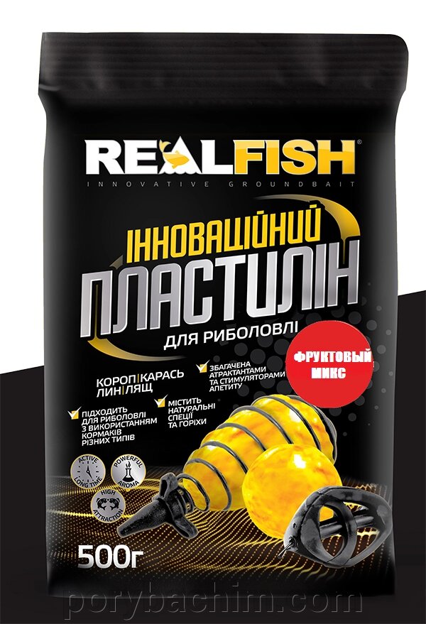 Пластилін рибальський REALFISH смак - ФРУКТОВИЙ МІКС 500г від компанії Порибачим - фото 1