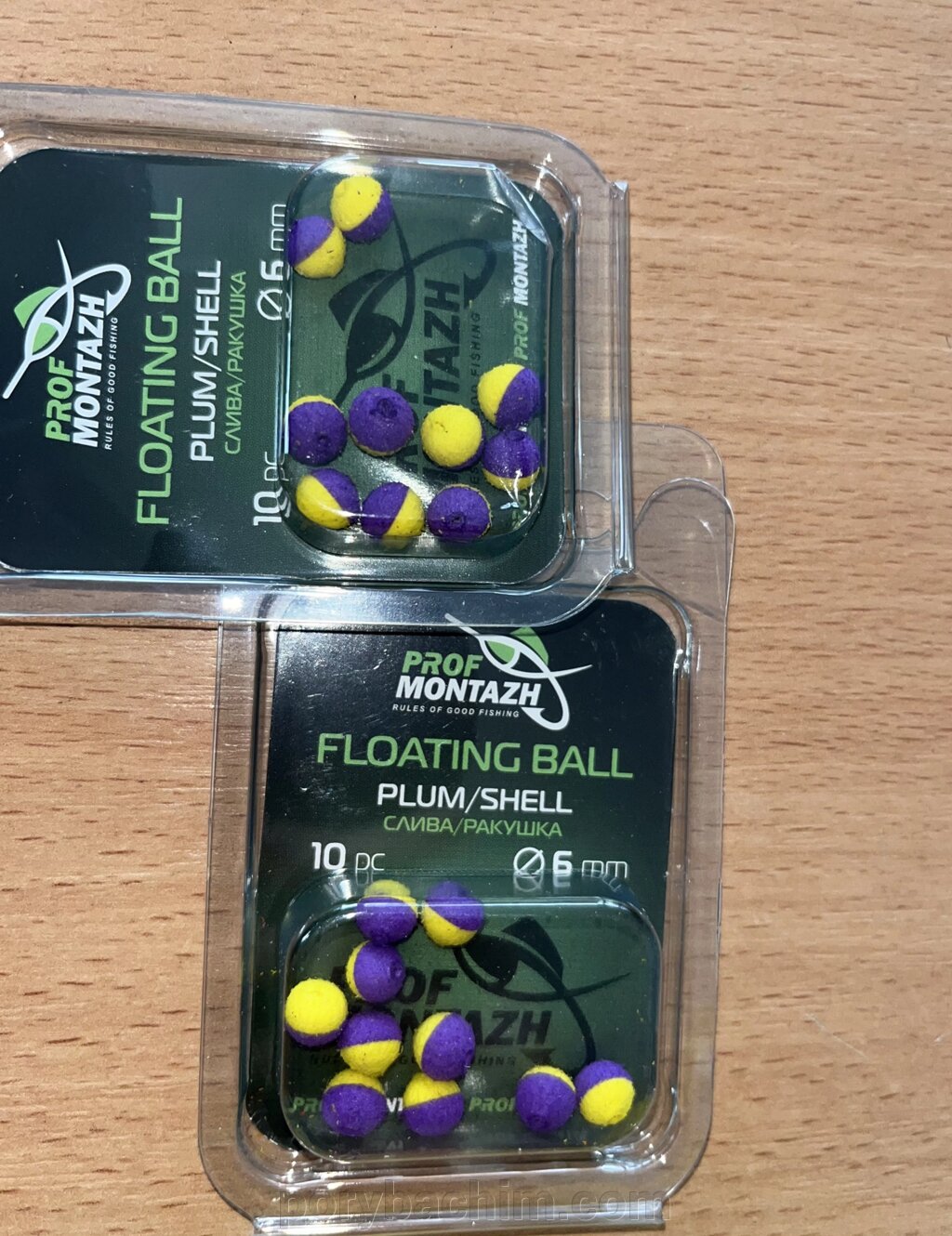 Плаваюча насадка Floating Ball Слива/Ракушка (Plum/Shell) 6мм з EVA матеріалу від компанії Порибачим - фото 1