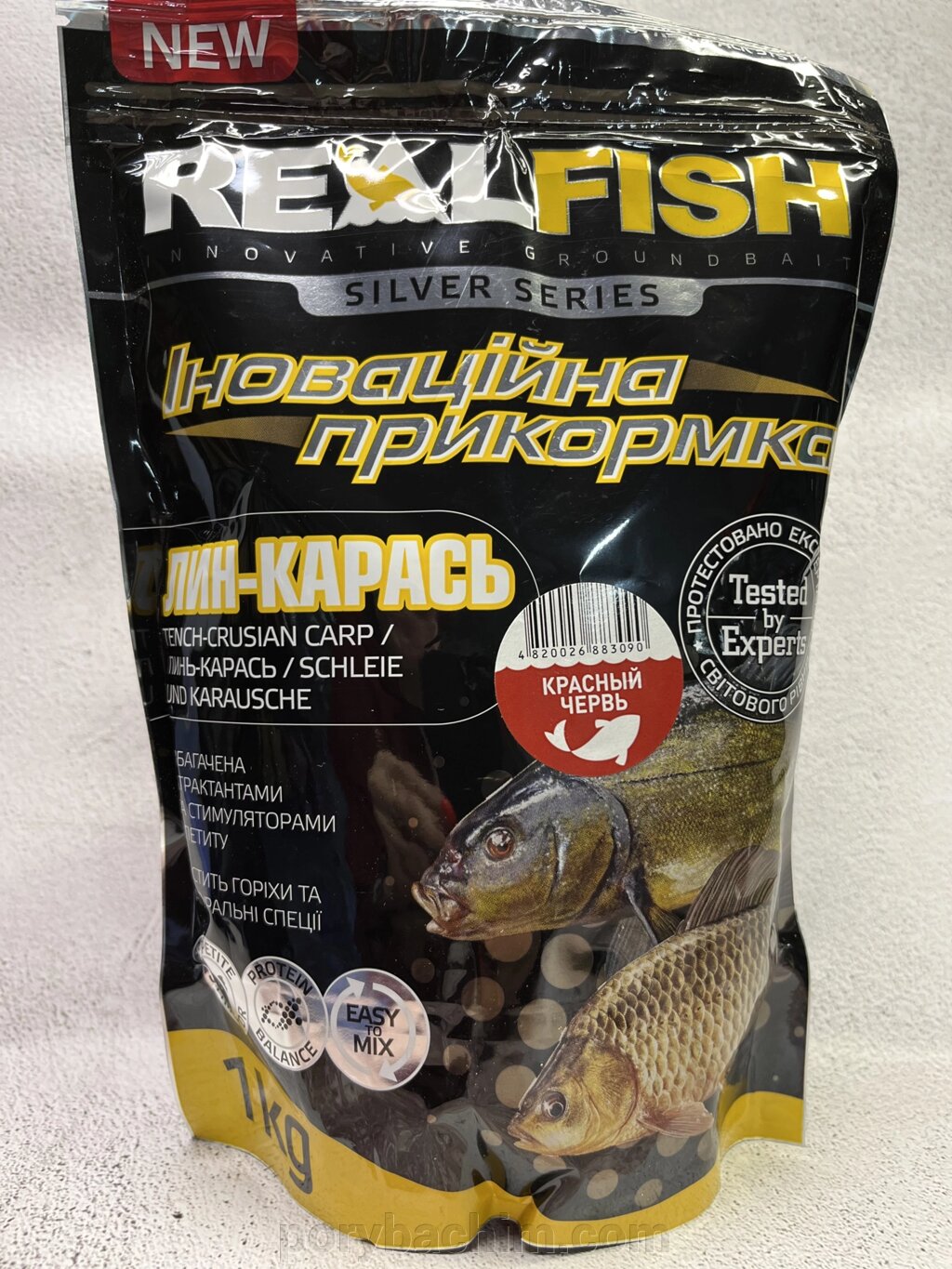 Рибальська прикормка RealFish "ЛИН-КАРАСЬ" Червоний хробак від компанії Порибачим - фото 1