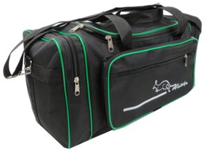 Компактна дорожня сумка 45х21х25 см 22 л Wallaby 2686-3 чорна з зеленим