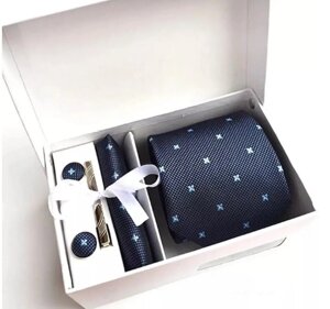 Набір подарунковий DIY: краватка 8 см запонки хустку затискач (GS636-2)