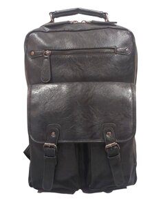 Рюкзак для ноутбука з еко шкіри великий дві накладні кишені GSV116