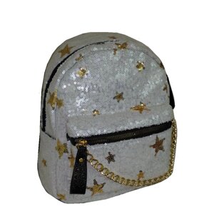 Рюкзак міський із паєтками зірки маленький Xin Yi GS143 Чорний