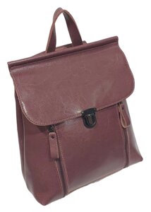 Рюкзак-сумка жіночий шкіряний з блискавками 27х30х11 см Milli бузковий 10207