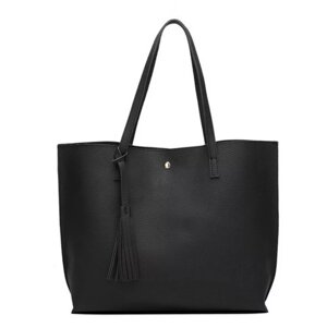 Сумка-шоппер Жіноча сумка зі шкірозамінника 42х29х10 см Xin Yi GS849-1 Чорний