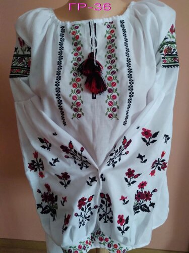 Квіткова біла домоткана жіноча блузка вишиванка вишита сорочка вишиванка