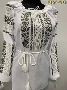 Ошатна жіноча блузка-вишиванка з філейним національним візерунком ВУ-50 вишита сорочка вишиванка