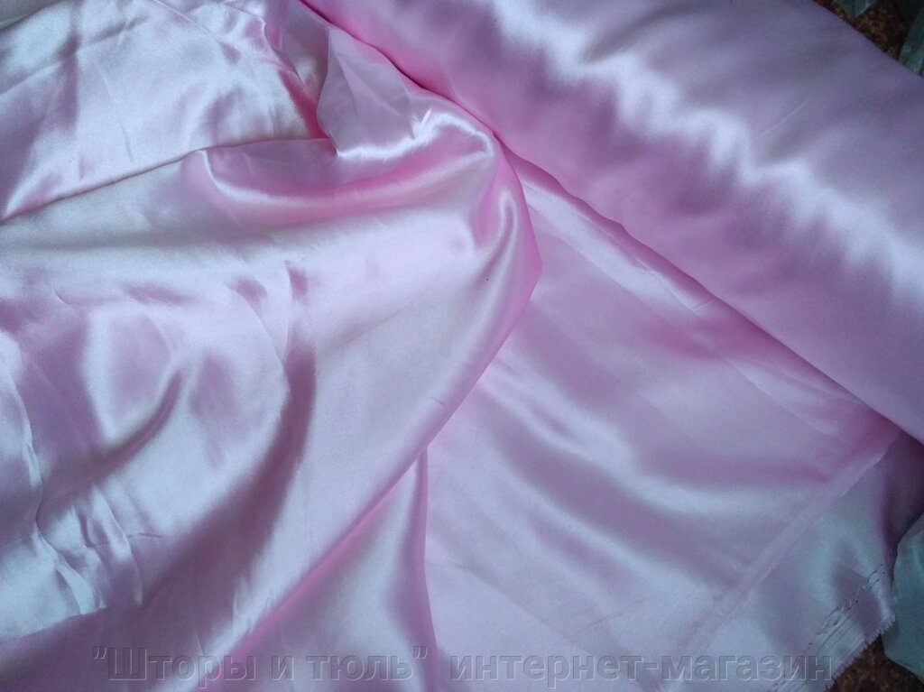 Атлас рожевий від компанії "Штори і тюль" інтернет-магазин - фото 1
