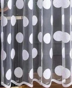 Тюль у дитячу, кухню, зал, сітка з вишивкою кулькі букльовані в Києві от компании "Шторы и тюль"  интернет-магазин