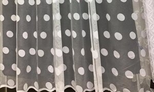 Тюль кульки білі на жакарді в кухню, зал в Києві от компании "Шторы и тюль"  интернет-магазин