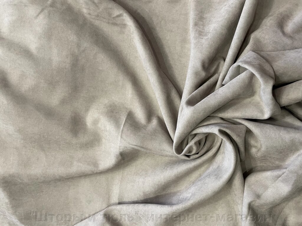 Портьєрна тканина сірого світлого кольору для штор від компанії "Штори і тюль" інтернет-магазин - фото 1