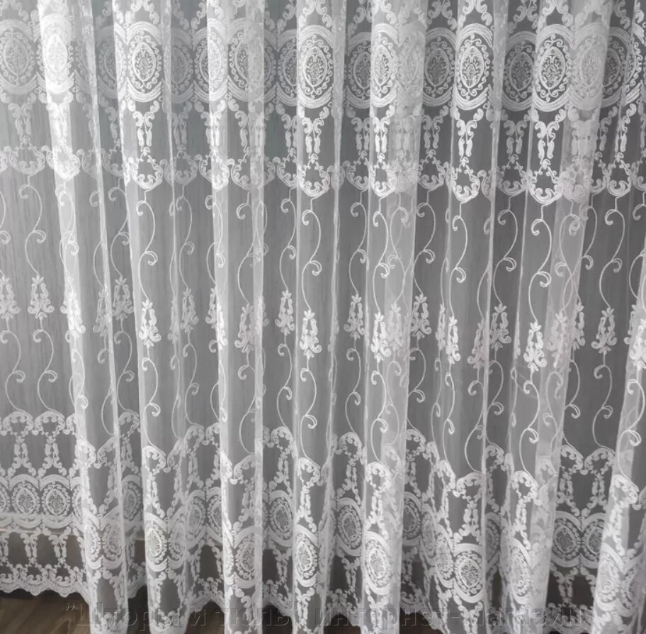 Тюль роял білий в зал, у вітальню від компанії "Штори і тюль" інтернет-магазин - фото 1