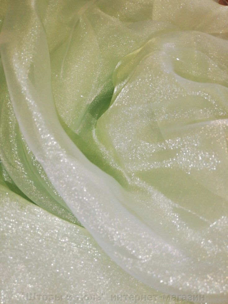 Вуаль манка салатового цвета, отрез 4.5 м ##от компании## "Тюль, гардины, шторы"  интернет-магазин - ##фото## 1