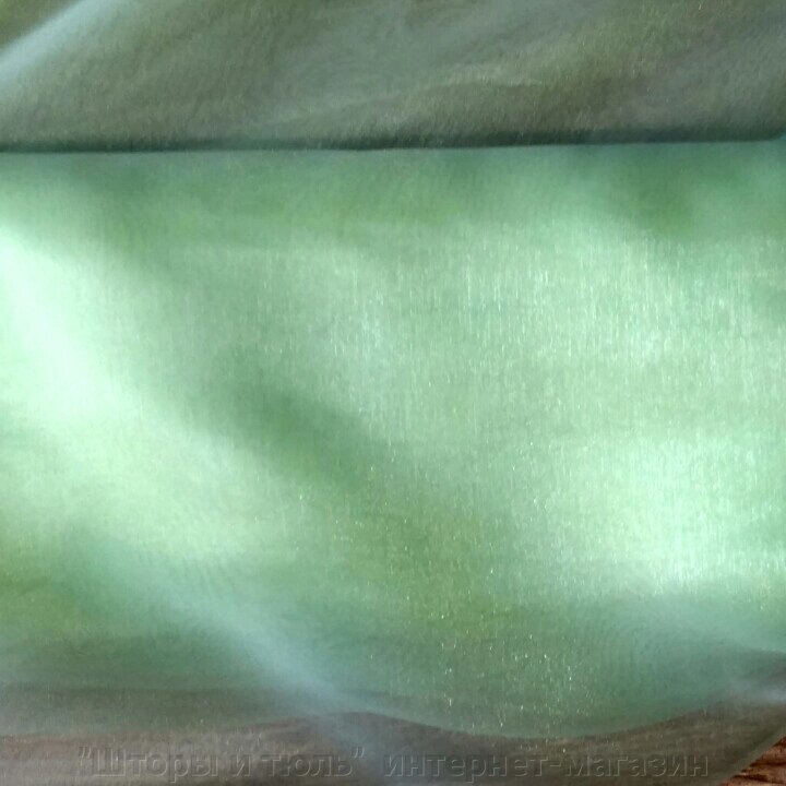 Вуаль манка салатового кольору, відріз 4.5 м від компанії "Штори і тюль" інтернет-магазин - фото 1