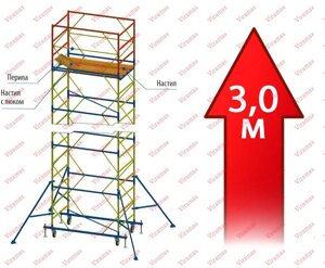 Вишки (підмостки пересувна) 1,2х2,0м 3,0м (1 + 2)