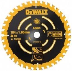 Диск пильний по дереву DeWALT DT10303 184х1.6х16мм, 40 зуб.