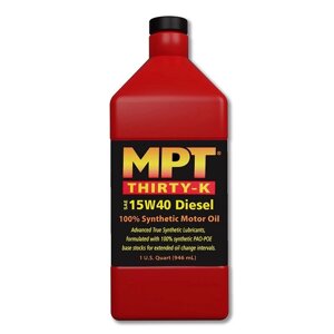 MPT ® 15W-40 Diesel Thirty-K 100% Full Synthetic Motor Oil 3.785 л