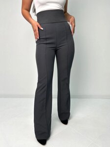 Довгі брюки з високою талією "Salvia" оптом | Батал 50, Чорний
